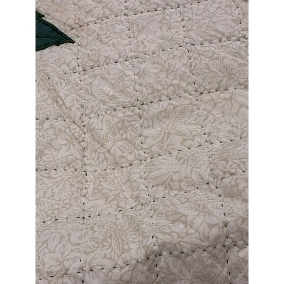 vintage hand-stitched applique quilt floral Garland Roses pattern scalloped edge - Picture 4 of 8